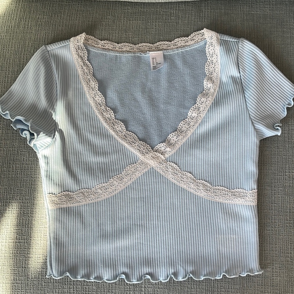 Powder blue top in size Small!